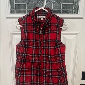 Croft & Barrow Red and Black Plaid Vest